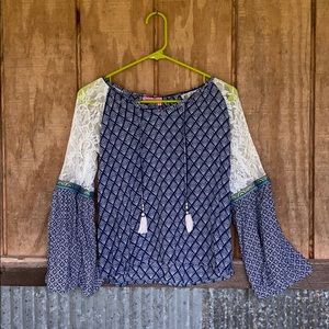 BOUTIQUE navy designated long sleeve shirt